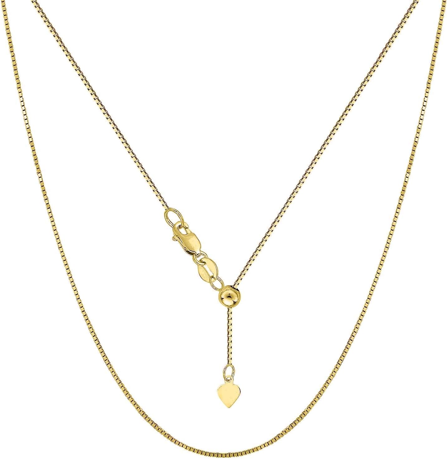 Savlano 925 Sterling Silver Solid 0.8mm Box Adjustable Bolo 14-24 Inch Chain Necklace For Women - Made in Italy Comes With a Gift Box