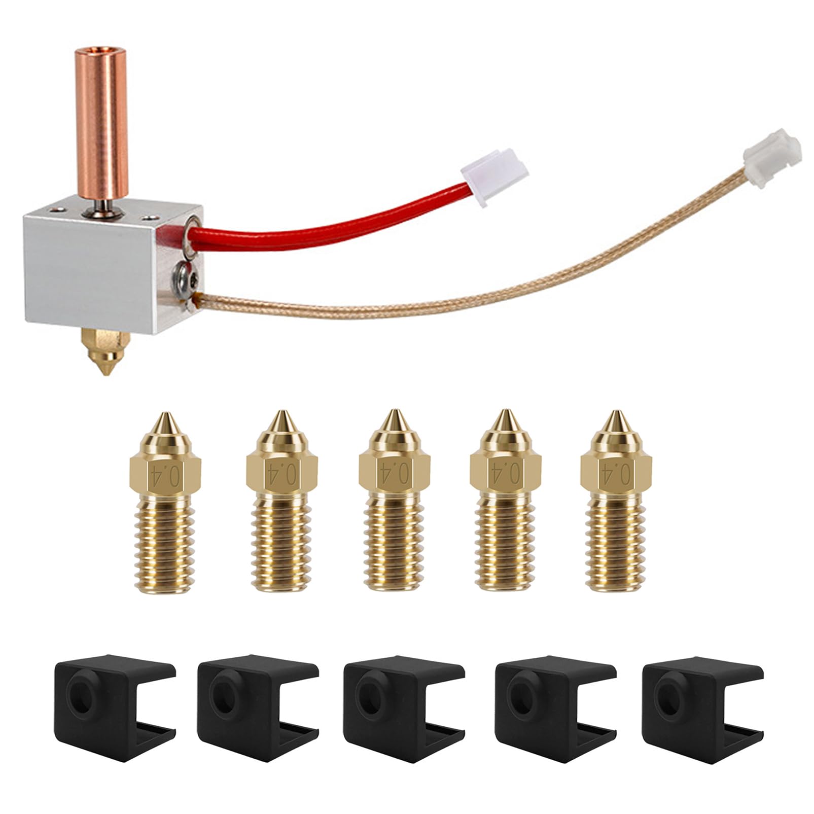 Hotend Heating Block Kit for Neptune 4, 3D Printer Accessories Hotend Heat Block Kit with 5PCS Silicone Socks and 5 PCS Nozzles Only for Elegoo Neptune 4, Neptune 4 Pro-picture-23