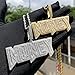 ATJMLADYJEWELRY Iced Out Bling 5A Baguette CZ Paved Letter Money Pendant Necklace Hip Hop Men Jewelry (gold) R362
