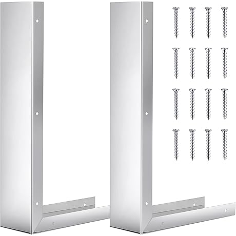 2 Pieces Stainless Steel Microwave Trim Kit Microwave Side Panel Kit for Kitchen Countertop Oven