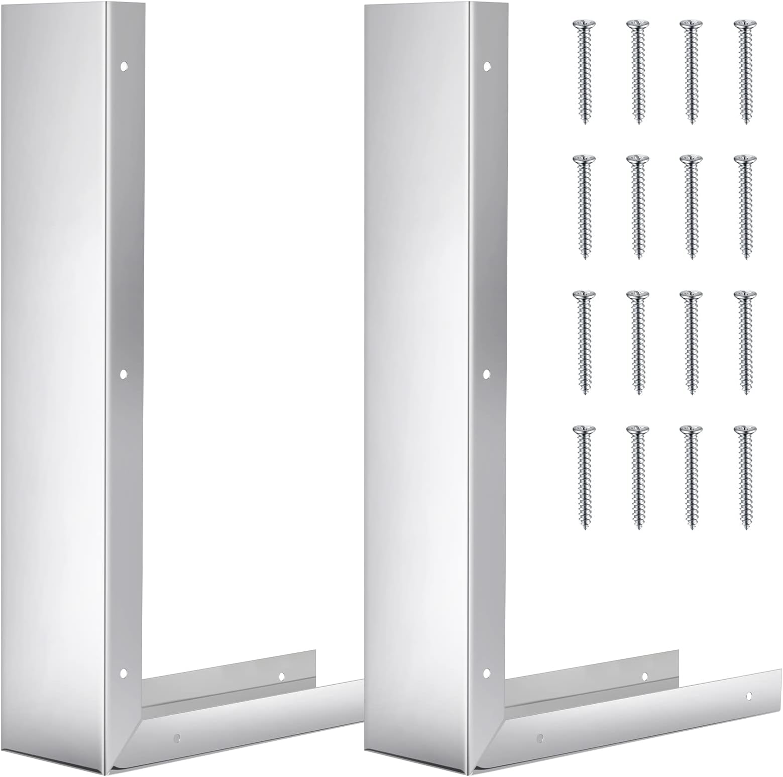 2 Pieces Stainless Steel Microwave Trim Kit 3'' Wide Built in Microwave Side Panel Filler Kit for Range Kitchen Countertop Oven with Screws 15.75" H x 11" D(Silver)