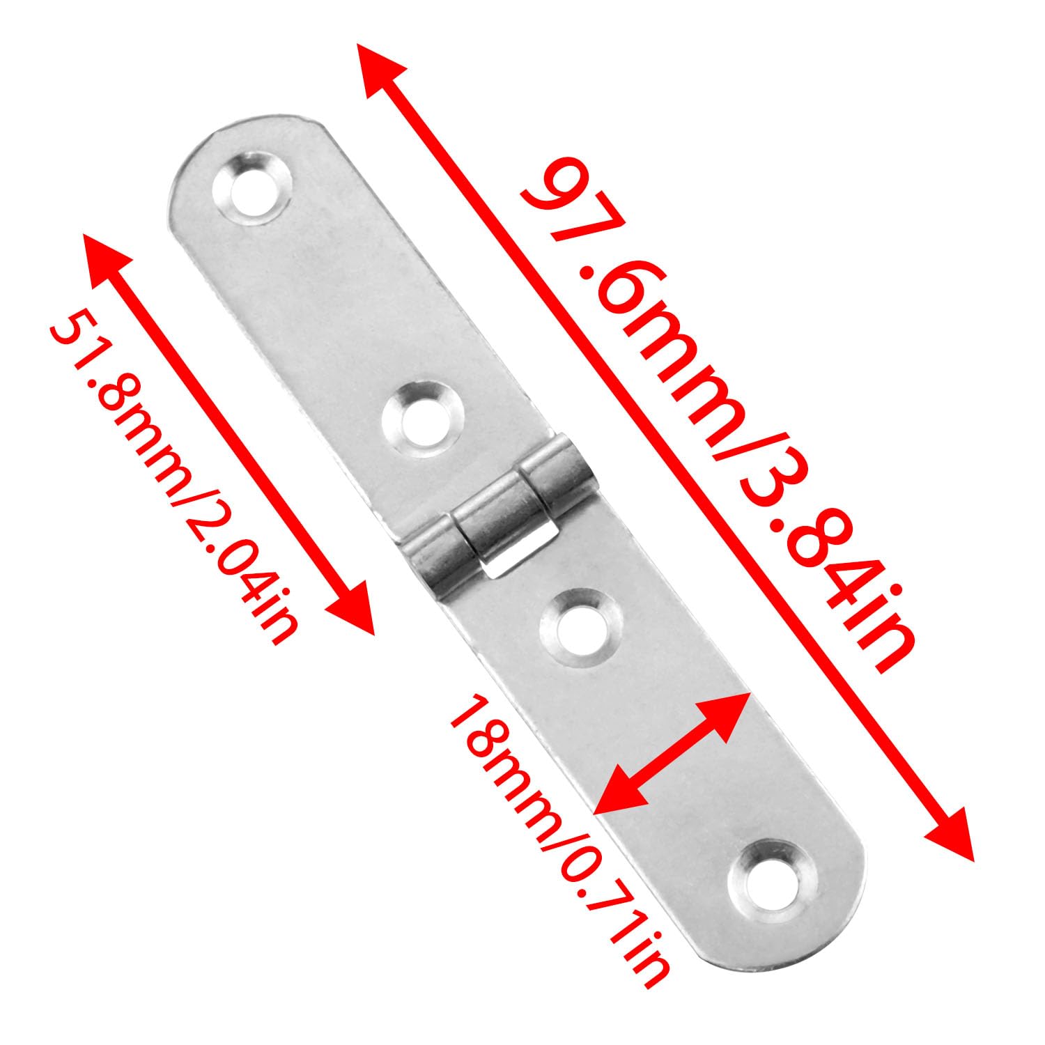 Inner Hinges - 4 Pack Butt Hinges with Screws -3