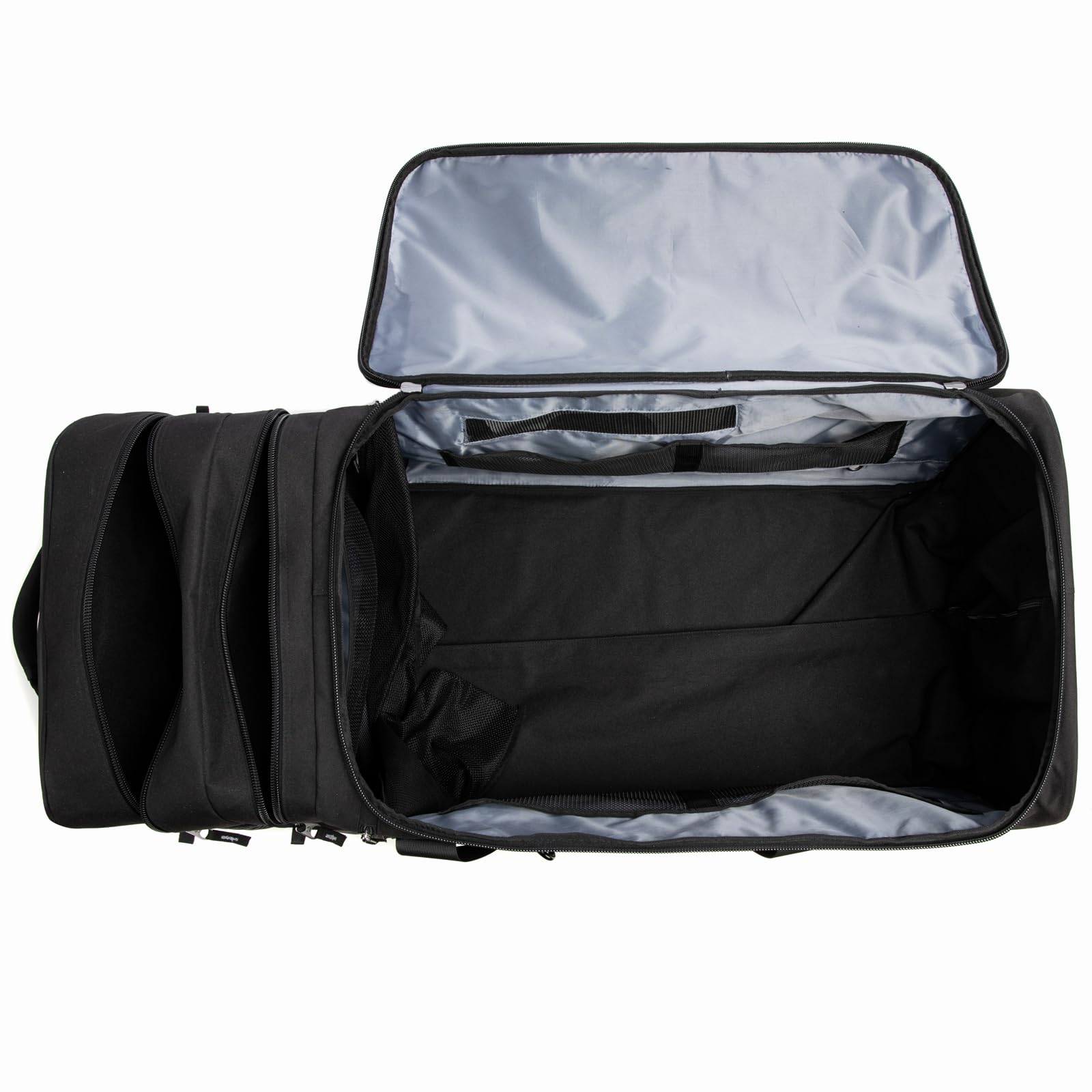 TRAILKICKER Sac de hockey extra large avec roues, sac de transport durable pour équipement de sport avec plusieurs poches, idéal pour le hockey sur glace et les équipements de sport, noir