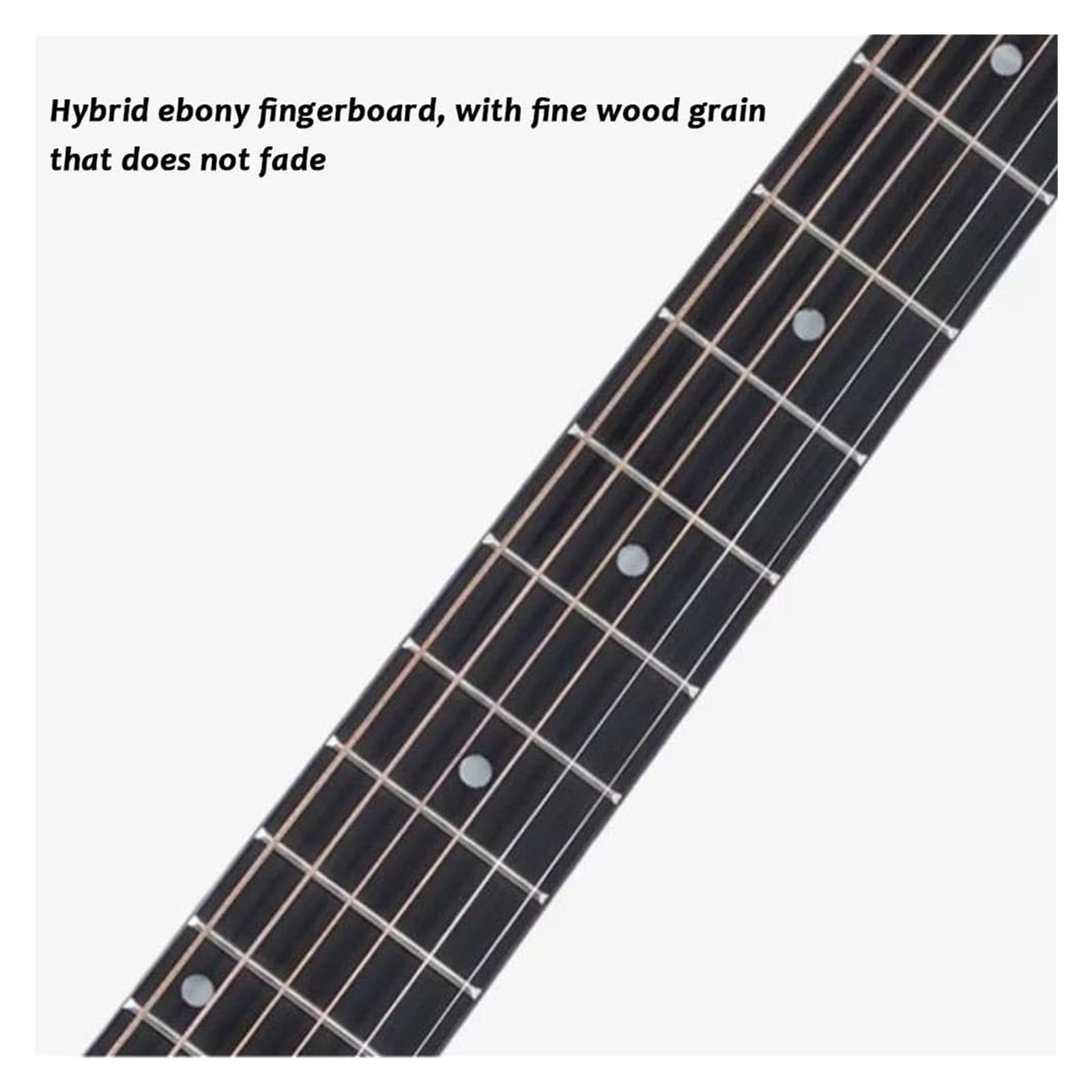 Chitarra acustica, corpo da concerto a spalla mancante, consigliato per persone più alte di 160 cm (nero)