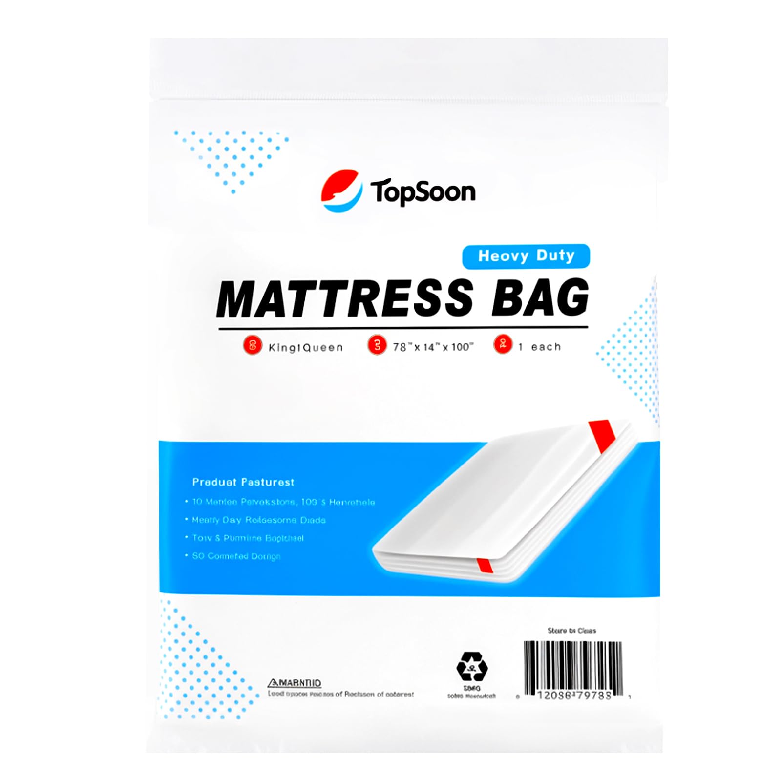 TopSoon Mattress Bag – Moving & Storage Cover for Mattress or Box Spring – Heavy-Duty Mattress Moving Supplies Clear Plastic Mattress Disposal Bag(4 mil, King/Queen)-image-10