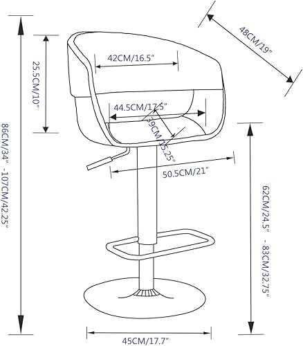 Miniatura 3 de SIMPLIHOME Lowell Taburete de bar giratorio ajustable, silla tapizada de metal de 33 pulgadas de altura del asiento en tela de aspecto de lino gris
