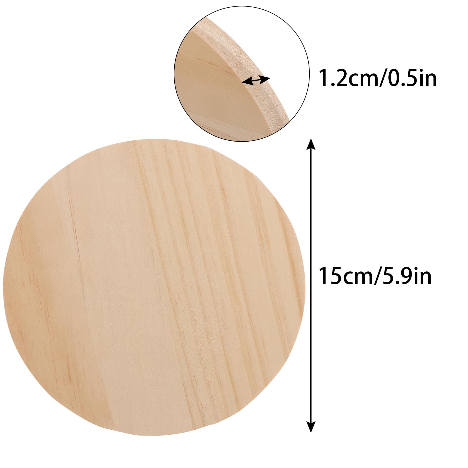 8 Runde Holzscheiben – 15 Cm Durchmesser, 1,2 Cm Dick, Naturbelassen Zum Bemalen