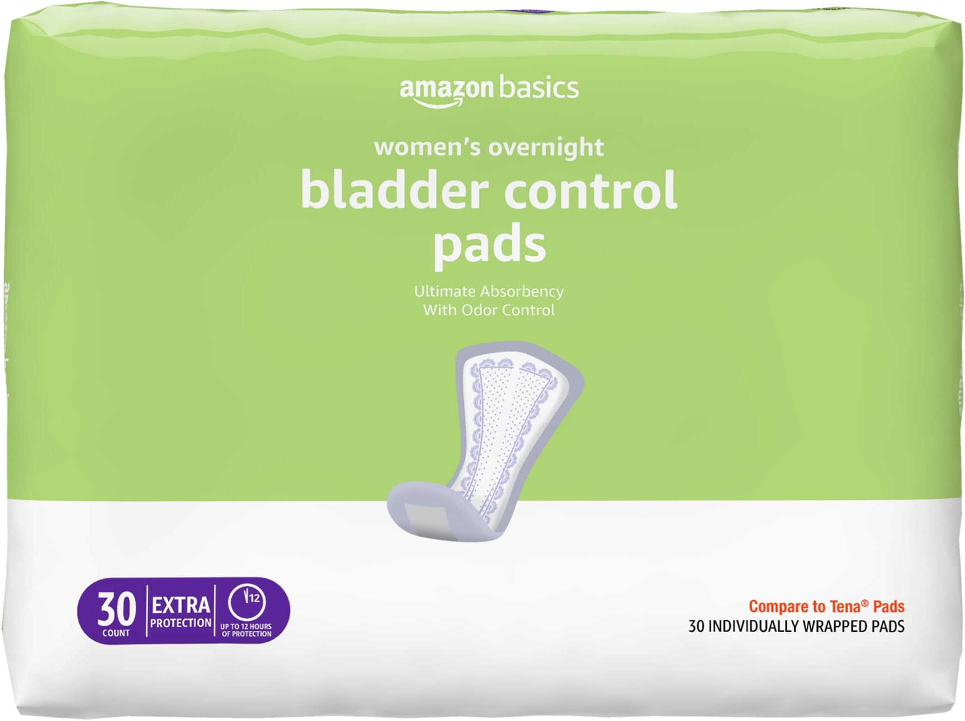 Amazon Basics Ultra Thin Incontinence, Bladder Control & Postpartum Pads for Women