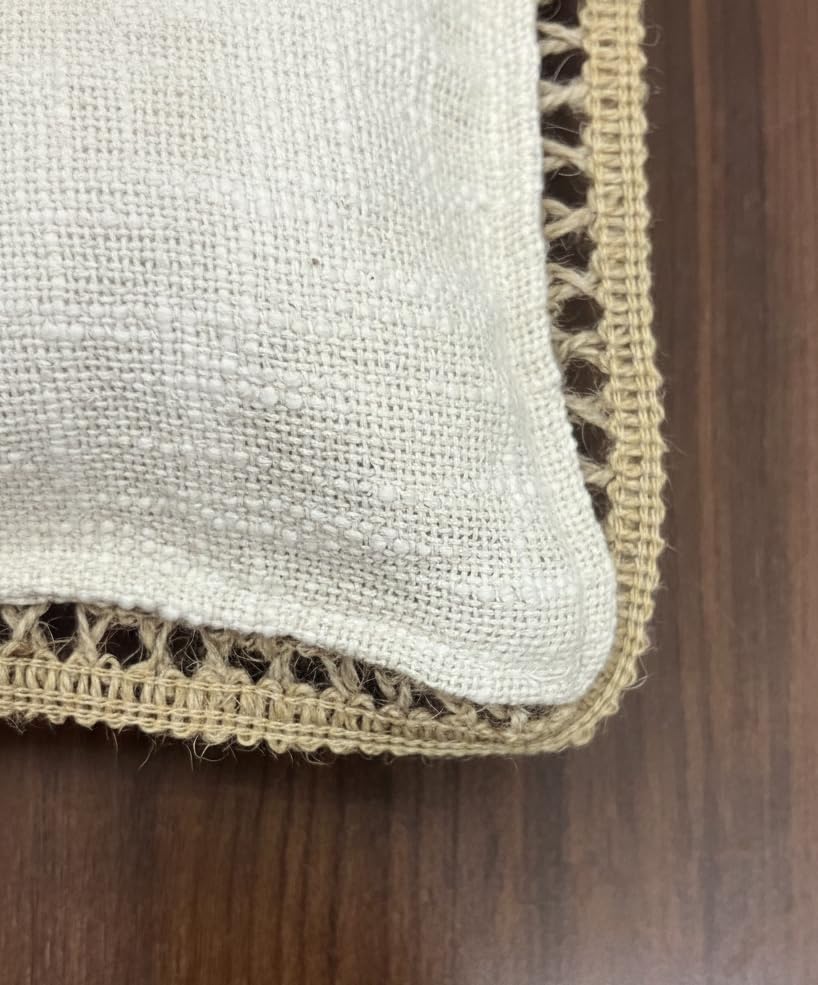 Image of Sofa Cushion Cover Cotton for Living Room Couch Soft Pillow Cover (Natural Jute, 16 inch x 16 inch)