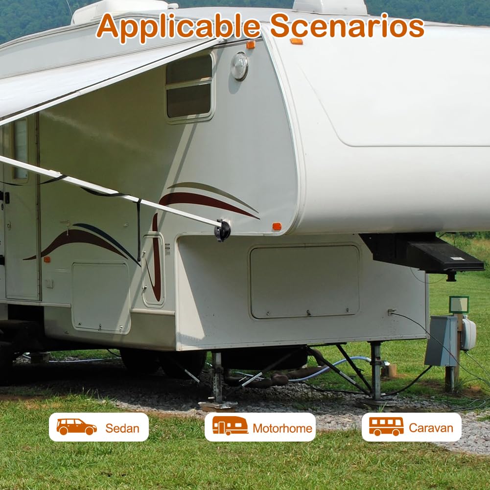 2 supporti per tende da sole, per camper, accessori per tende da sole, base per diverse roulotte e furgoni, accessori per camper (nero)