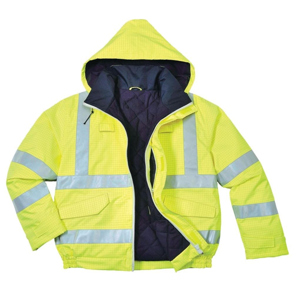 Portwest Bizflame Hi Visibility Bomber Jacket Yellow Size: XL Colour: