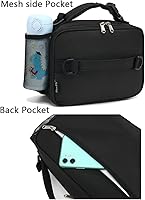 Vista 6 de FlowFly - Lonchera infantil, bolsa escolar aislada duradera con correa de hombro y soporte para botellas, minihielera térmica resistente al agua