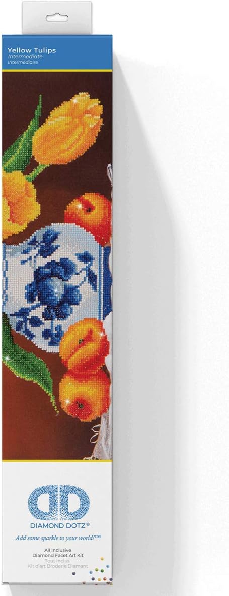 DIAMOND DOTZ Complete Diamond Facet Art Kit Yellow Tulips