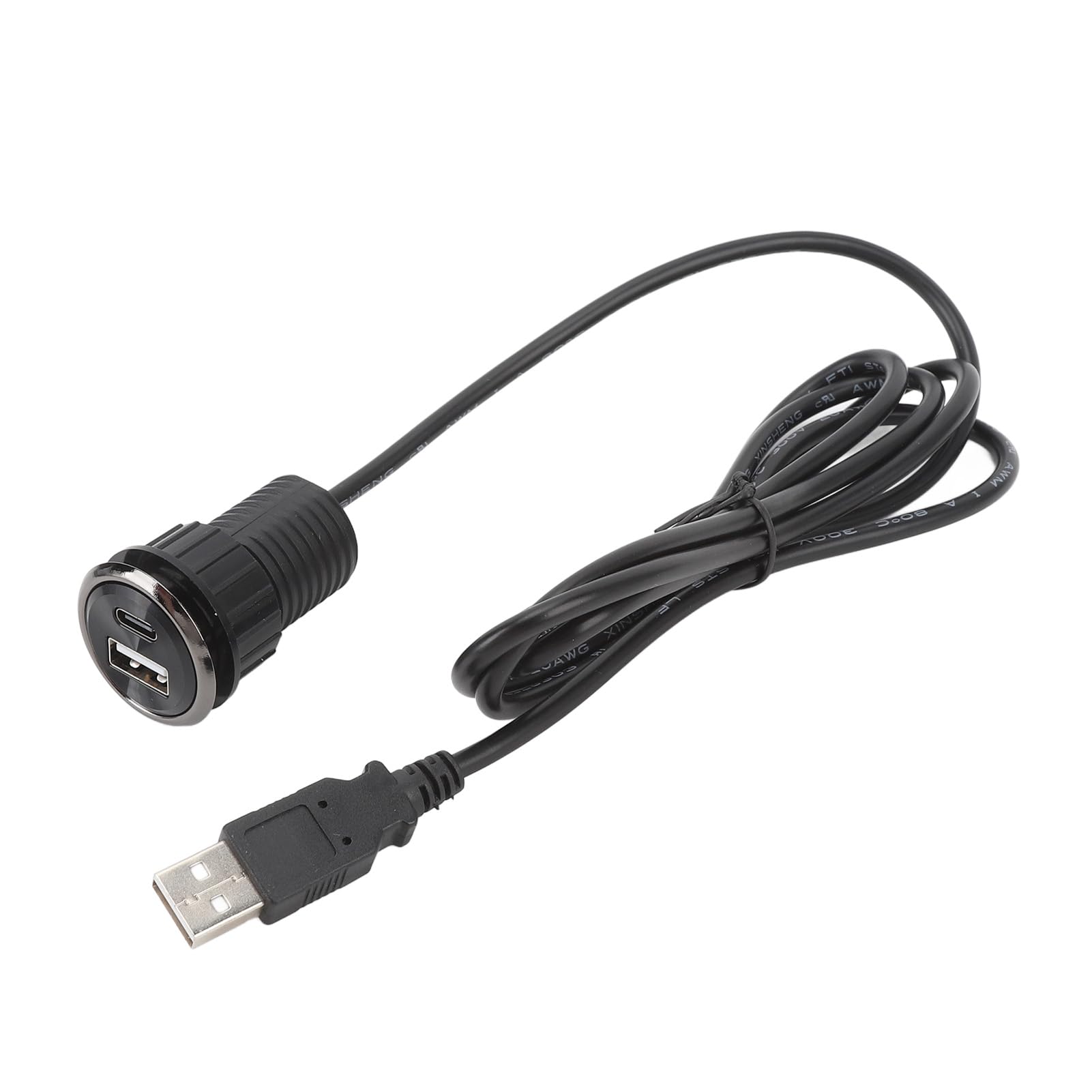 Wakects Przepust Zasilania Biurka USB C, Przepust Zasilania Biurka do Montażu Flush, Listwa Zasilająca, Ukryte Gniazdo, Porty ładowania USB Typu C, Wbudowane Gniazdo do