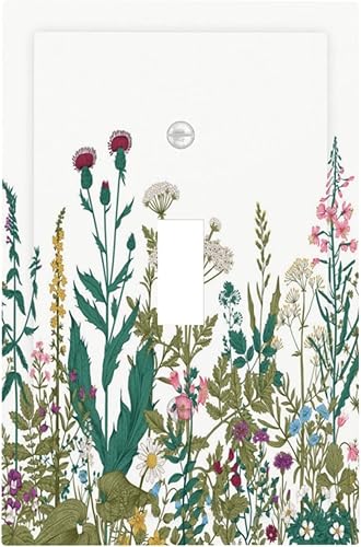 Miniatura 158 de Cubiertas de Interruptor de Luz de 1 Pandilla Bosques Animales Flores Hierba Árboles Placa de Pared Decorativa Interruptor Eléctrico para Decoración
