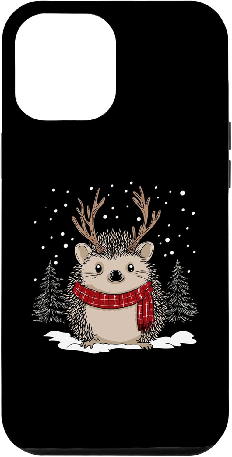 iPhone 15 Plus Cute Hedgehog Reindeer Christmas Xmas Case