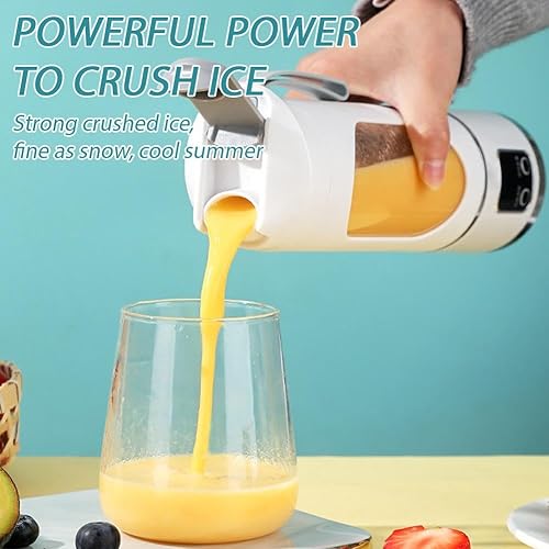 Miniatura 6 de Licuadora portátil, licuadora personal recargable por USB, exprimidor portátil de viaje de 15 onzas, licuadora, mezcladora, compacta, cómoda y