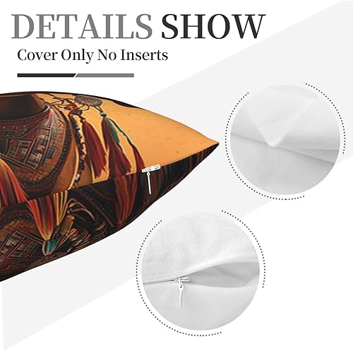 Miniatura 7 de Funda de almohada decorativa cuadrada para sofá o cama, 18 x 18 pulgadas, caballo del suroeste nativo étnico
