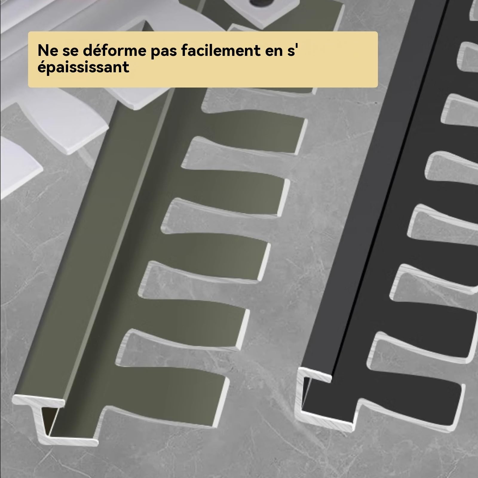 Perfil flexible de aluminio para parquet baguette de 90 cm, 3 piezas, negro, 18,5 mm, fácil renovación para azulejos e interiores