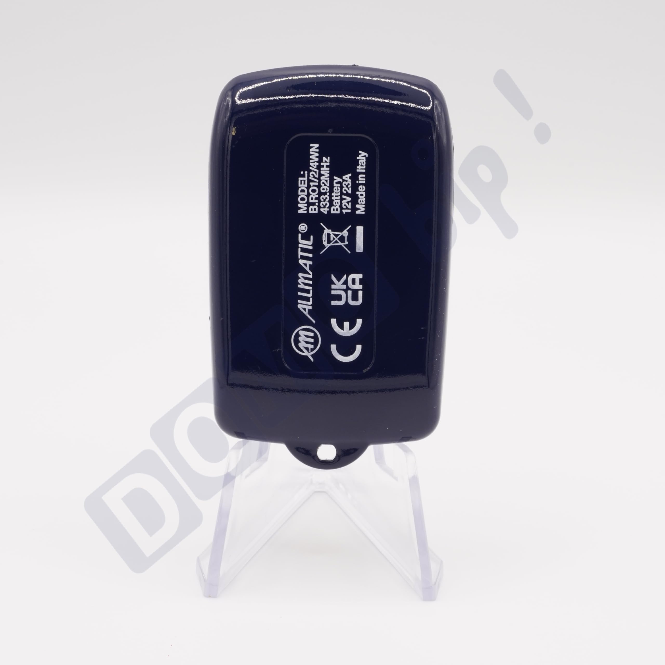 ALLMATIC BRO2WN 433,92 MHz - Télécommande bi-matière bleue 2 canaux pour portail et garage - Sécurité Rolling Code - Produit officiel - Auto-apprentissage + 1 Goodies DOMOBIP (Lot de 2)