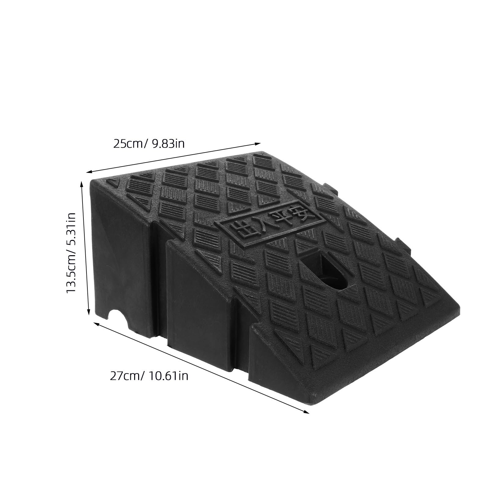 Rampa para Vehículos, Rampa de Umbral de Coche de Plástico Negro, Ligera y Portátil, para Vehículos y Cortacéspedes, para Bordillos de Entrada y Escalones