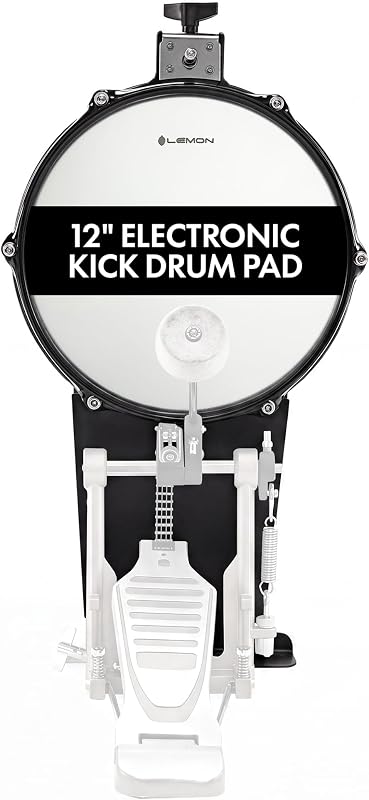 Lemon T550 Pad de batería electrónica Kick de 12", cabezal de malla de zona única | Compatible con Roland, Alesis Nitro Max, Yamaha DTX, Simmons & Donner, pad de expansión, montaje en rack