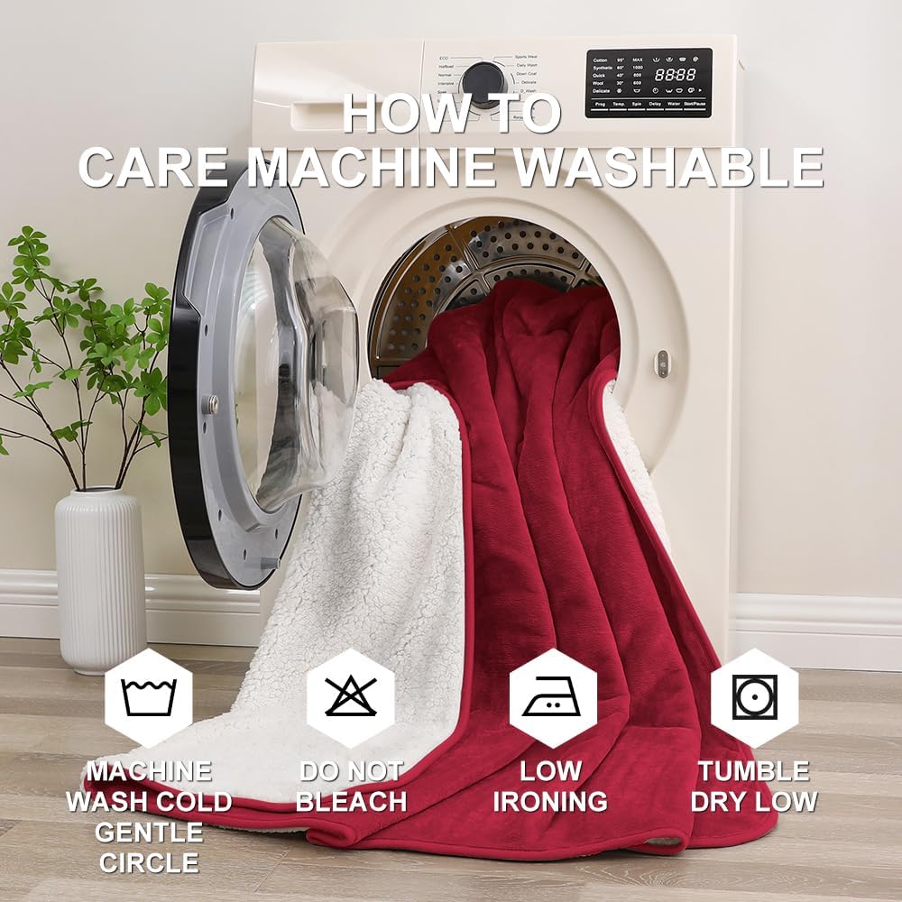 Waterproof Bed Blanket - Reversible Sherpa Throw with Leak-Resistant TPU Layer - 80x60 Stain Resistant, Machine Washable Bed Protector for Couch, Bed & Pets - Image 9