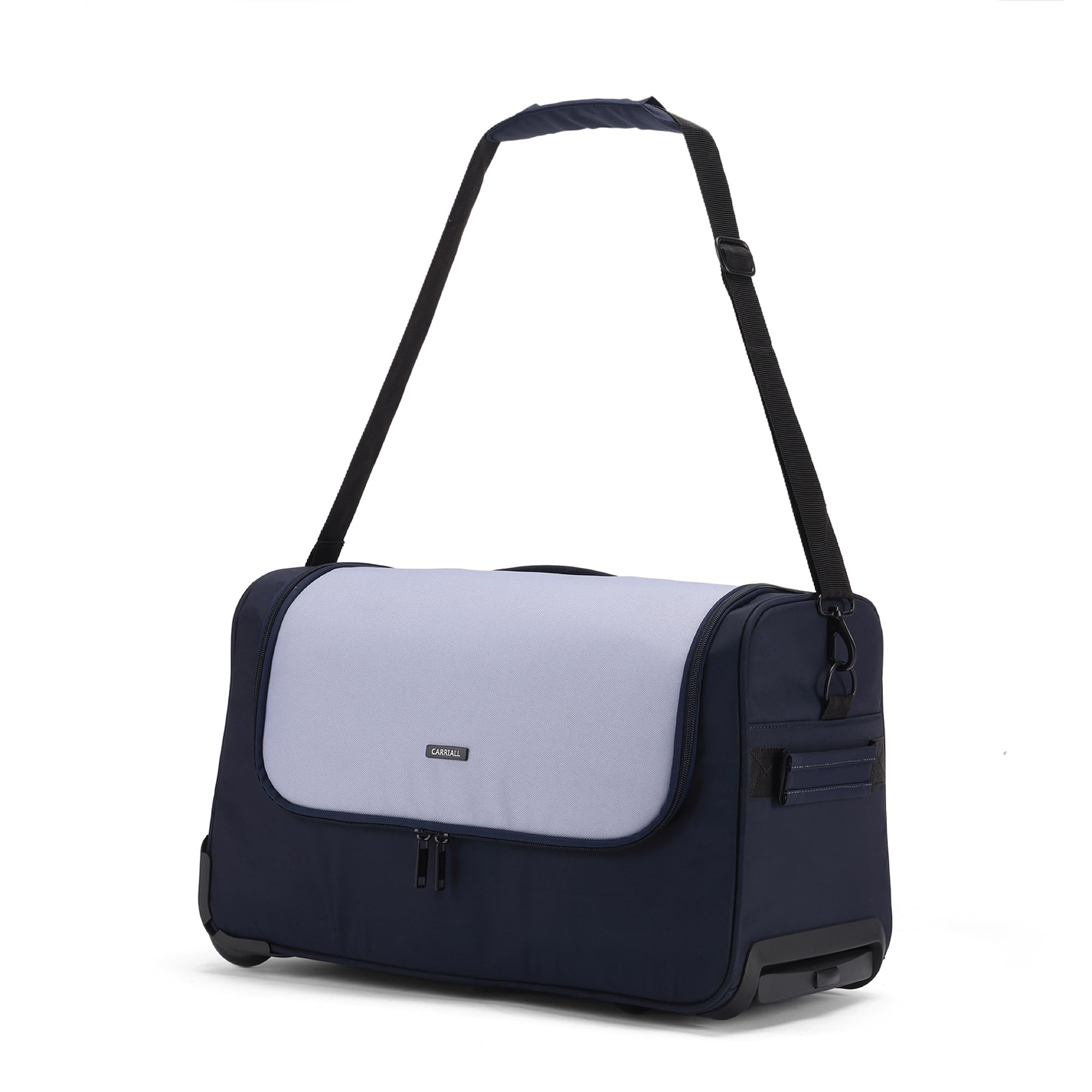 city duffle travel bag 38.6l with wheels & telescopic handle | polyester cabin luggage bag for men & women | travel duffel bag with multiple compartments | small cabin bag for travel (blue)