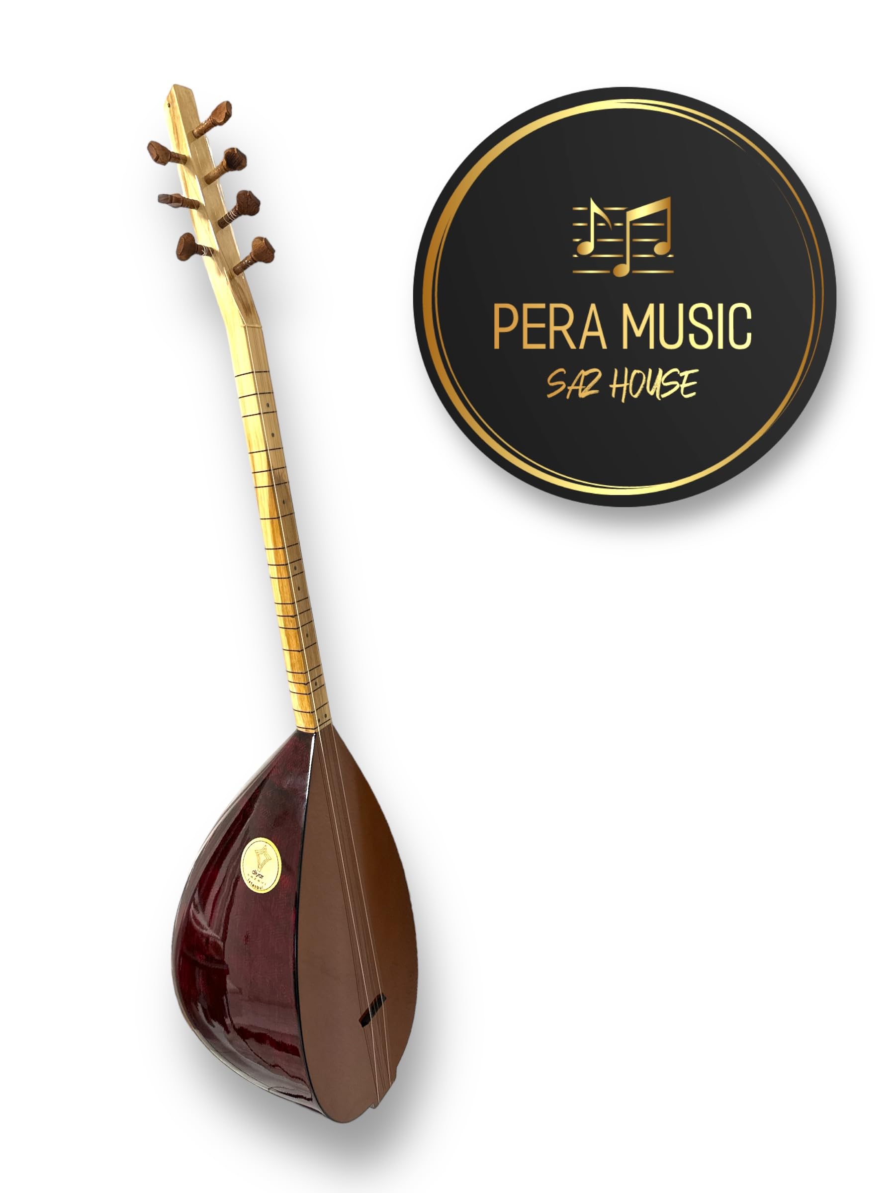 Saz Baglama Kurzhals mit Tonabnehmer, Tasche und Zubehör Profi