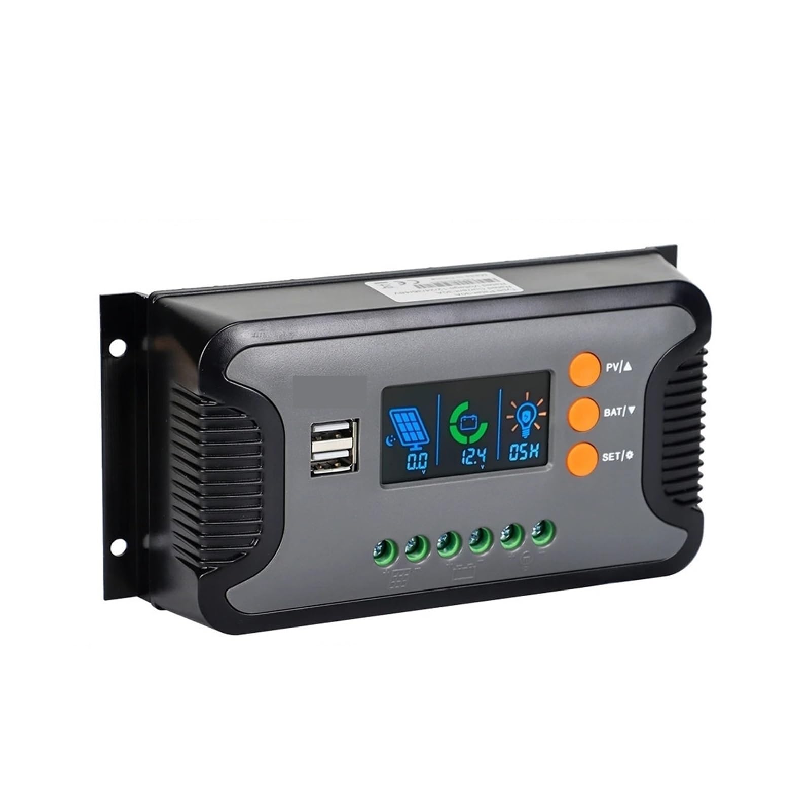 Kontroler ładowania słonecznego, 30A 60A 80A PWM Regulator Ładowania Słonecznego Do Baterii 12V 24V 36V 48V Z Ekranem LED USB 5V 2A PV 100V Wyjście Działa Cicho(80A)