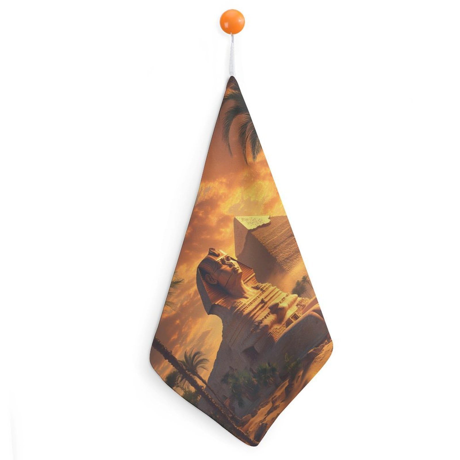 TXFBTRFSA Pyramids Egypt Hand Towels with Hanging Loop Kitchen Towel Handkerchiefs Cleaning Cloths