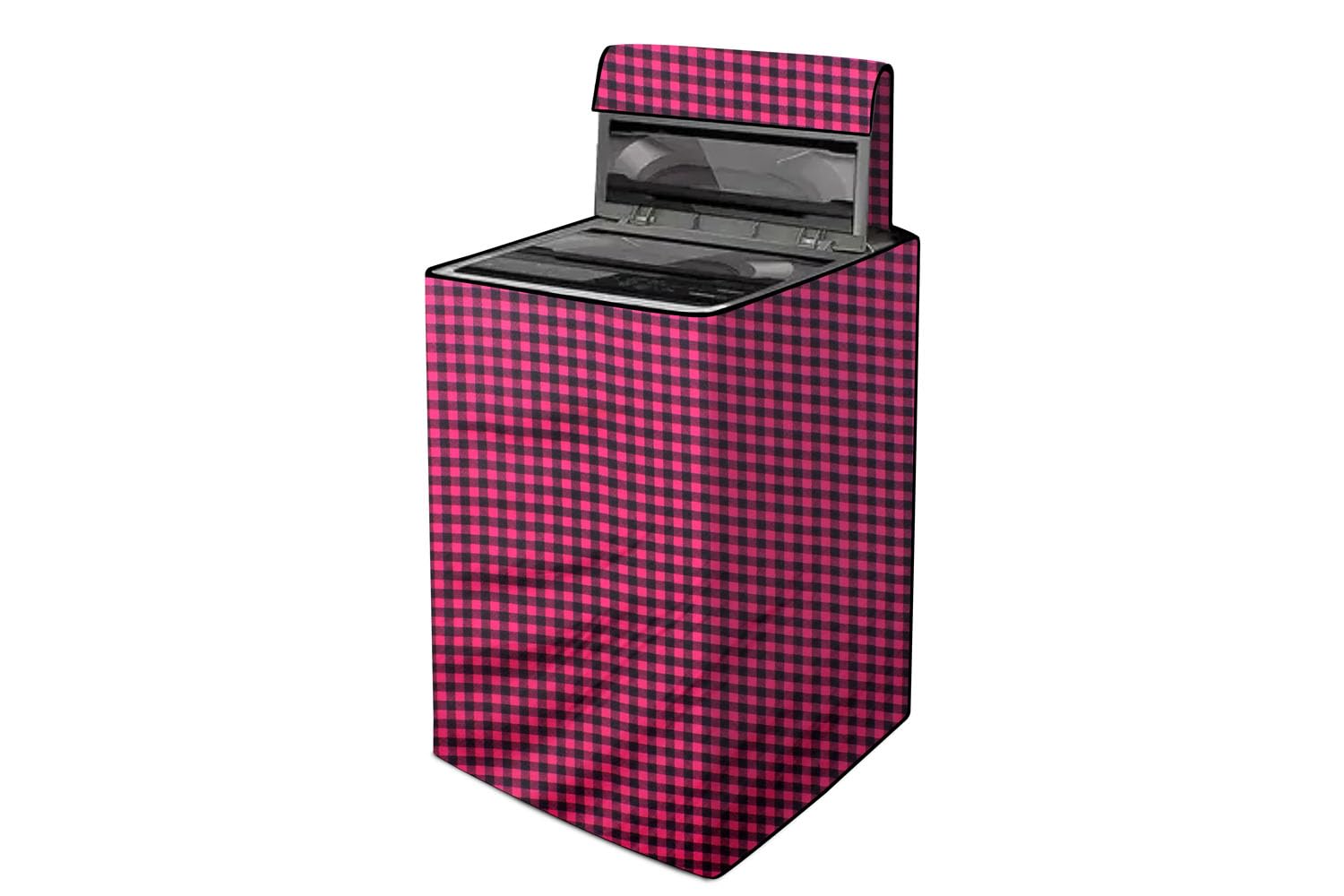 The Furnishing Tree Waterproof and Dustproof Polyester Washing Machine Cover Top Loading Compatible for LG, 8 Kg, 8.5 Kg, 9 Kg, 10 Kg, CM-(63x63x93), Checkered Pattern Maroon discount deal