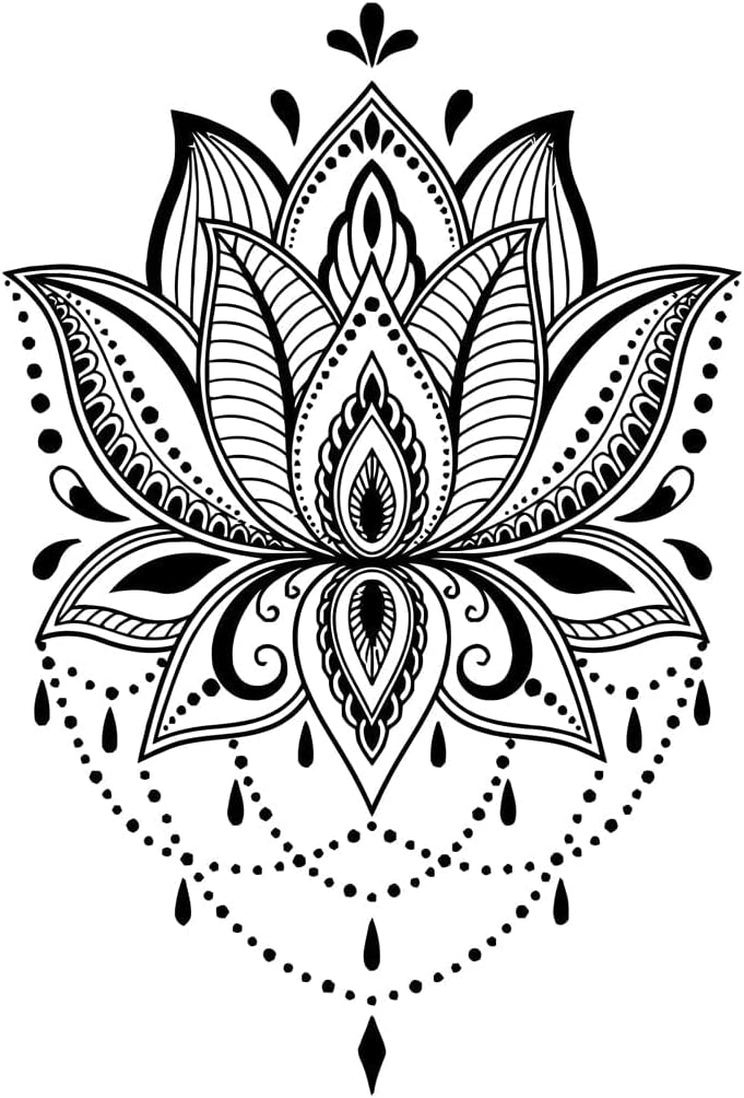 Yoga Lotus Wall Decals Boho Mandala Wall Art Sticker Decorative Yoga Studio Viny Decal Lotus Mandala Decoration Small - 28x42cm