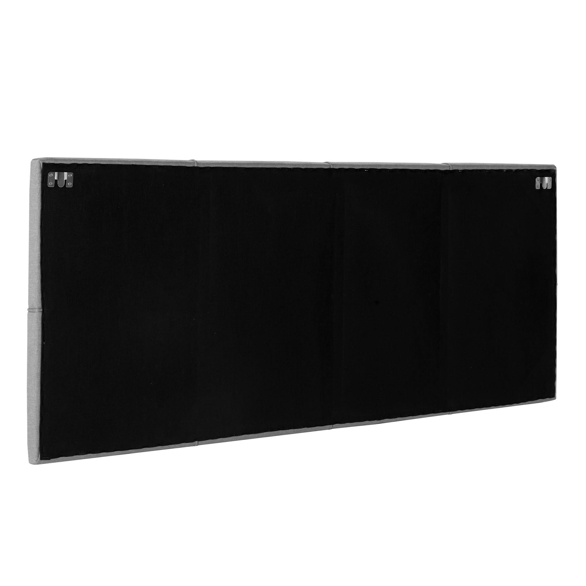 HOMN LIVING Testiera Sicilia Rivestita in Tessuto Grigio 140x60 cm, comprensiva di ferramenta e Viti