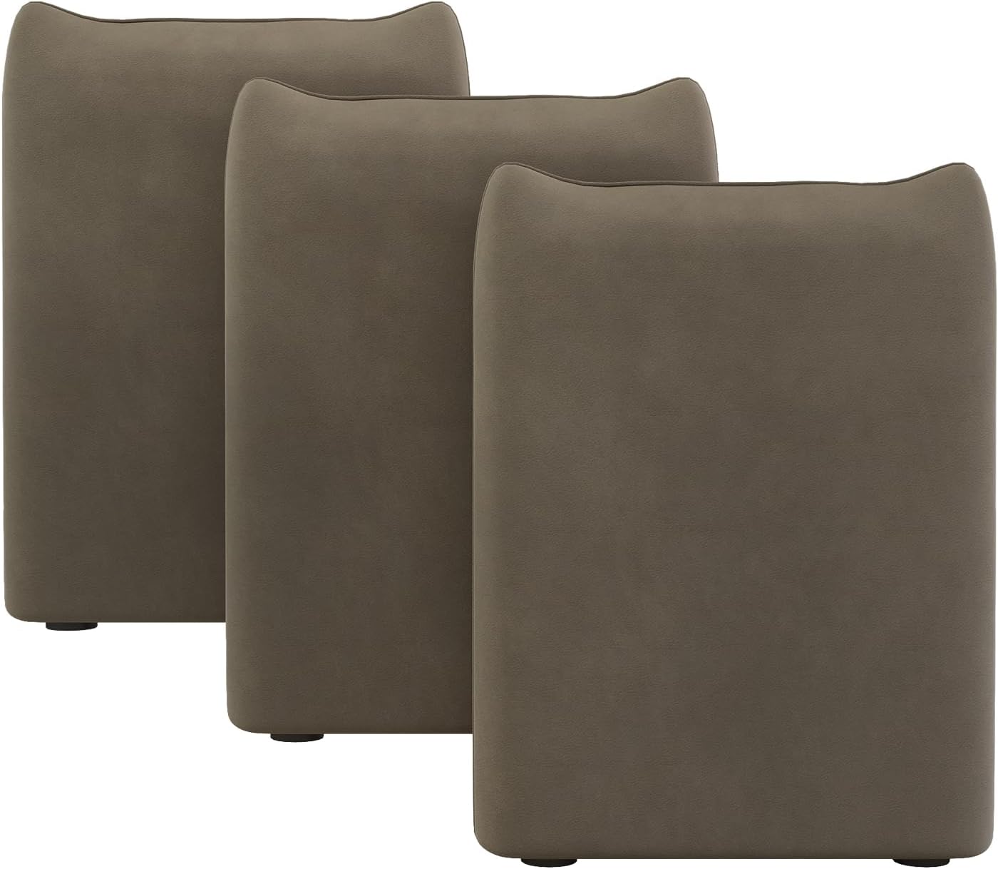 LLappuil 3 Pieces Backrests for Modular Sofa Couch Corner Ottoman Sectional Brown