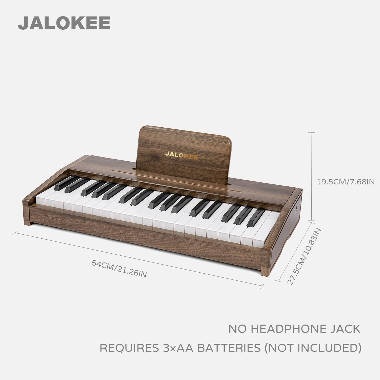 Tastiera per pianoforte per bambini, pianoforte digitale per bambini, strumento musicale educativo giocattolo, pianoforte in legno per ragazze e ragazzi (Noce, 37 Tasti)