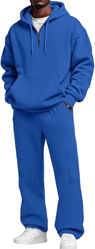 Pullover Sweat Suits for Men 2 Piece Set Comfortable Quarter