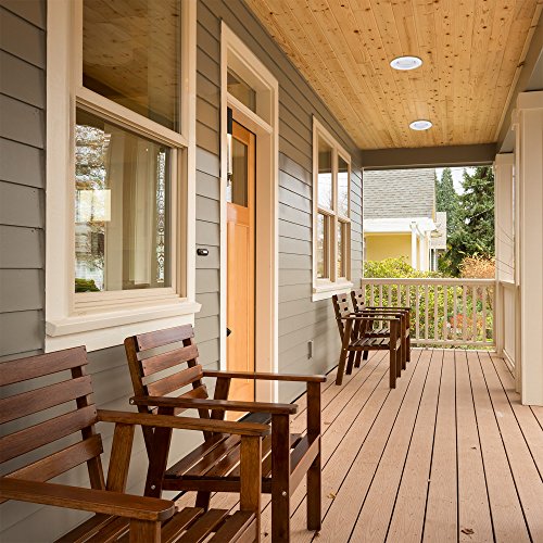 Globe Electric 90958 4" Rust Proof Indoor/Outdoor Ridged Baffle Round Trim Recessed Lighting Kit 4-Pack, White, Easy Install Push-N-Click Clips, 3.88" Hole Size, Ceiling Light, Porch Light #TOP3