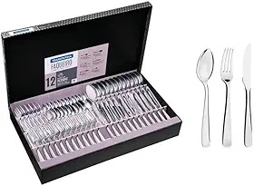 Faqueiro Aço Inox com Faca para Churrasco 72 Peças Tramontina Pacific Prata