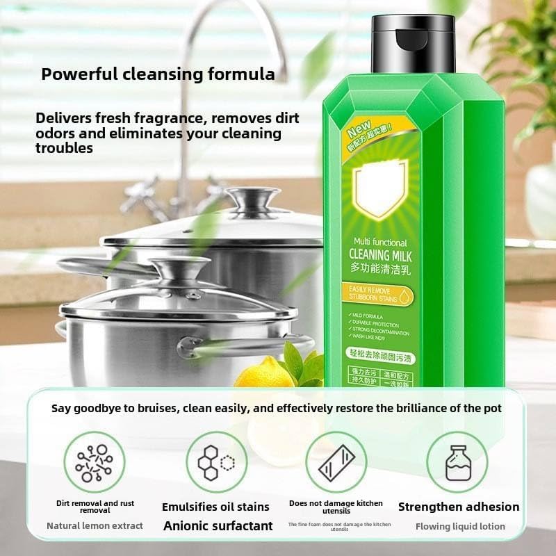 Image of Multi-Functional Cleaning Milk | All Purpose Cleaner Liquid for Kitchen & Bathroom | Strong & Stain Remover for Stove Tops, Tiles, Glass (1, 250ML)