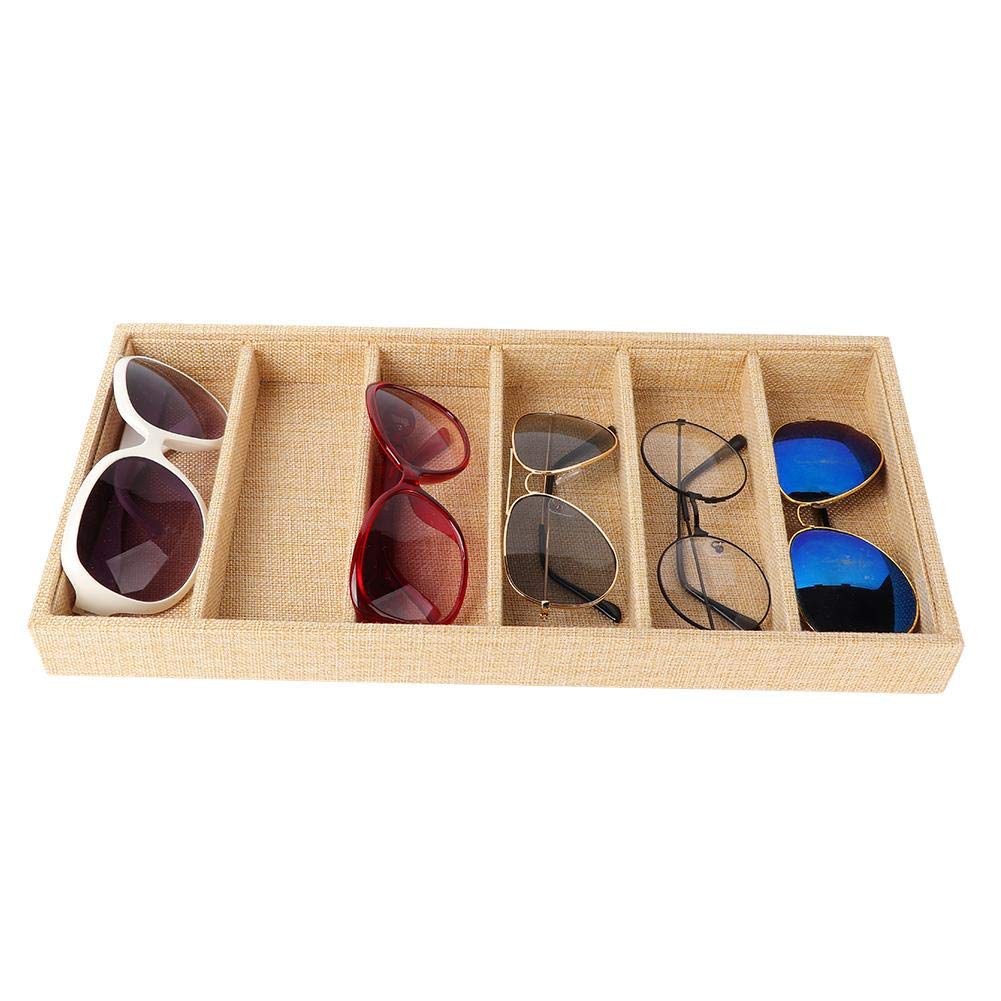 Zetiling Brillenaufbewahrung, Brillenbox zur Aufbewahrung von 6 Brillen, Brillen Organizer, Aufbewahrungsbox für Brillen Sonnenbrillen Display Box Schmuck Display Organizer Tray Brillendisplay