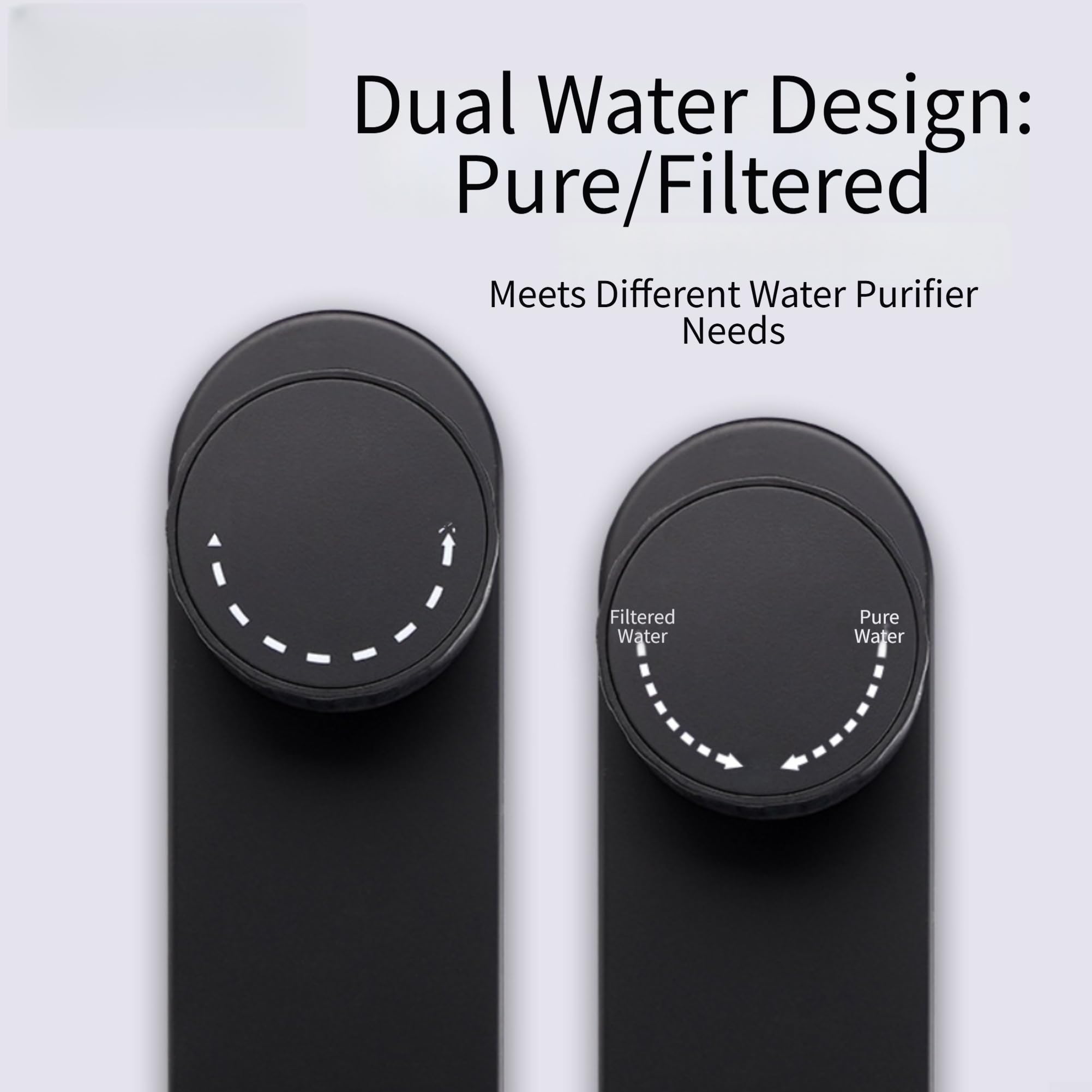 para grifo Aireador para acero Inoxidable para Doble Salida para Purificador de Agua Ósmosis Inversa Cocina Encimera Negro(Gray Single Deluxe)