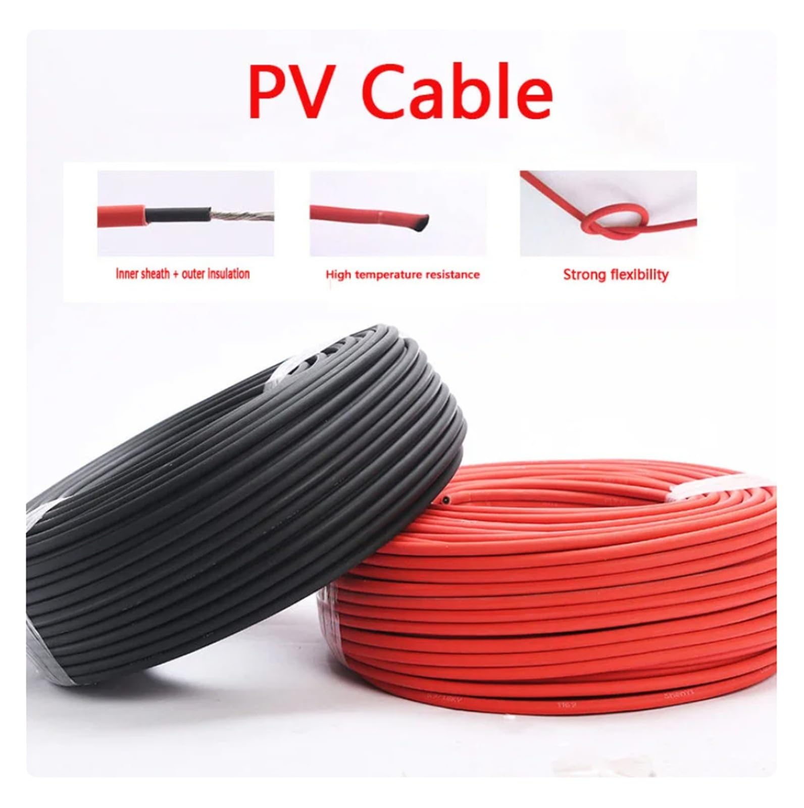 Wtyczka solarna 1 m, 2 m, 3 m, 5 m, 10 m, 20 m, 30 m, solarny kabel przyłączeniowy miedziany PV 2,5 mm2, 4 mm2, 6 mm2, z wtyczką, ocynkowany przewód miedziany 10, 12, 14AWG (14 AWG-2,5 mm2,3 m