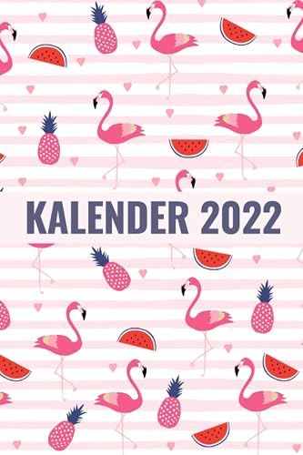 Kalender: Jan - Dez wochenplaner A5 | 2 Seiten = 1 Woche | Terminplaner Organizer mit viel Platz für Notizen | Flamingo | Geschenke für frauen männer