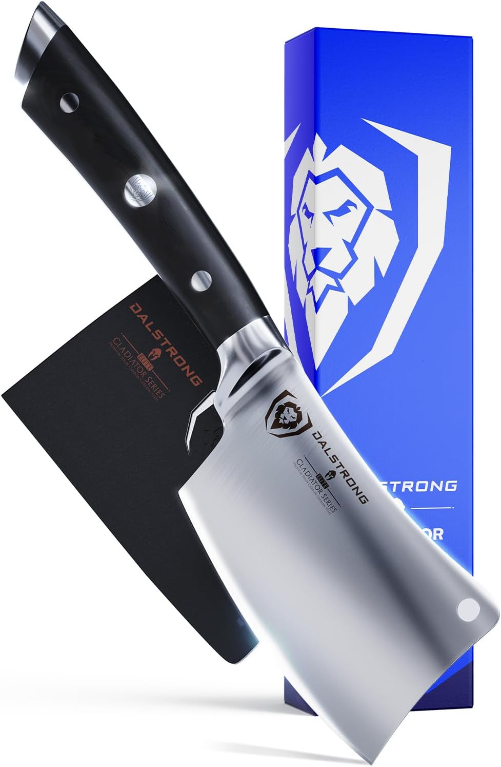Dalstrong Meat Cleaver Knife -4.5"- Gladiator Series Elite-Heavy Duty Giftable Kitchen Knife - Black Handle-Razor Sharp Knife-Forged High Carbon German Steel -w/Sheath-NSF Certified