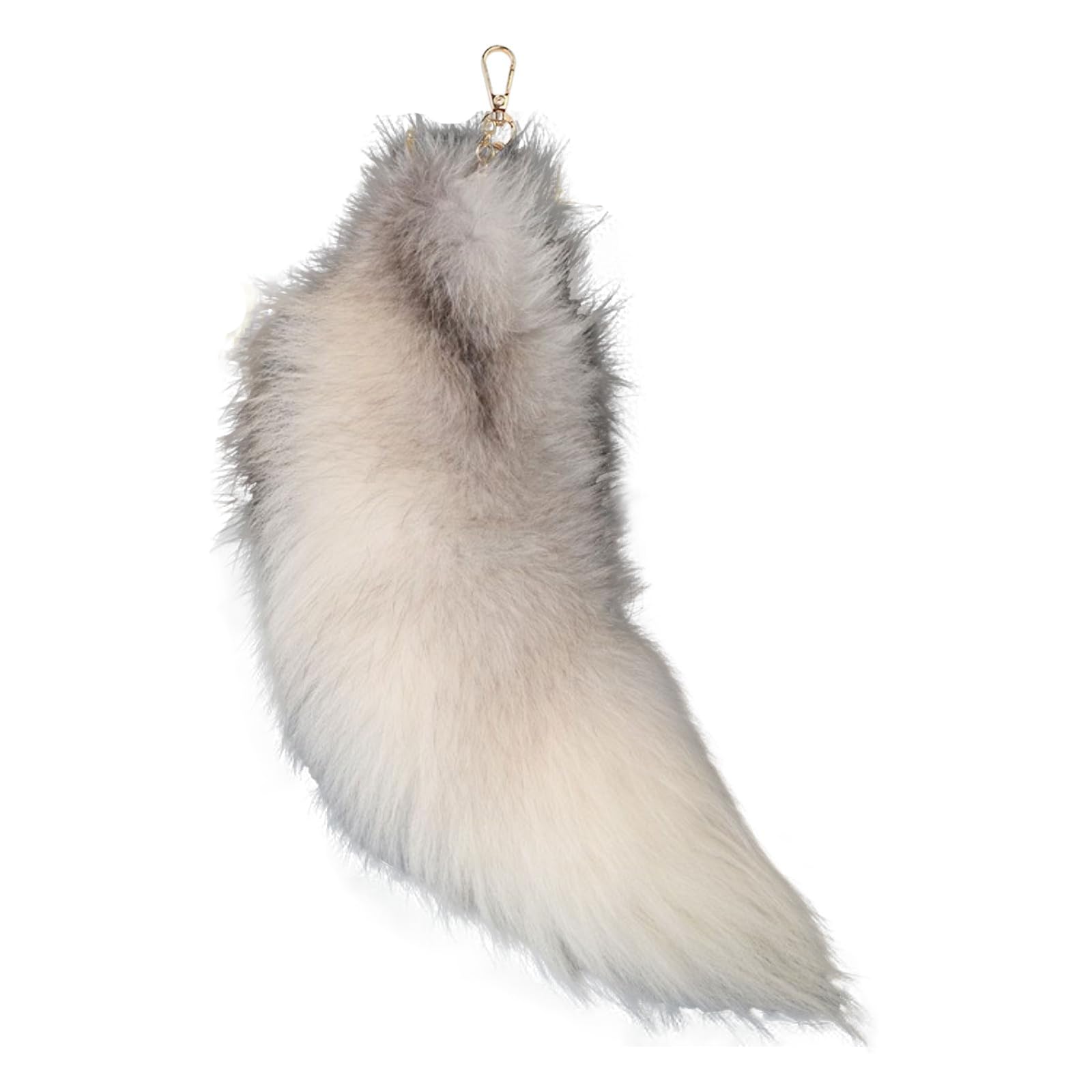 JOYO Therian Tail Keychain, Fox Tail Keychain, Realistic Colors Fluffy Therian Fox Tails Keychains Soft Fur for Cosplay