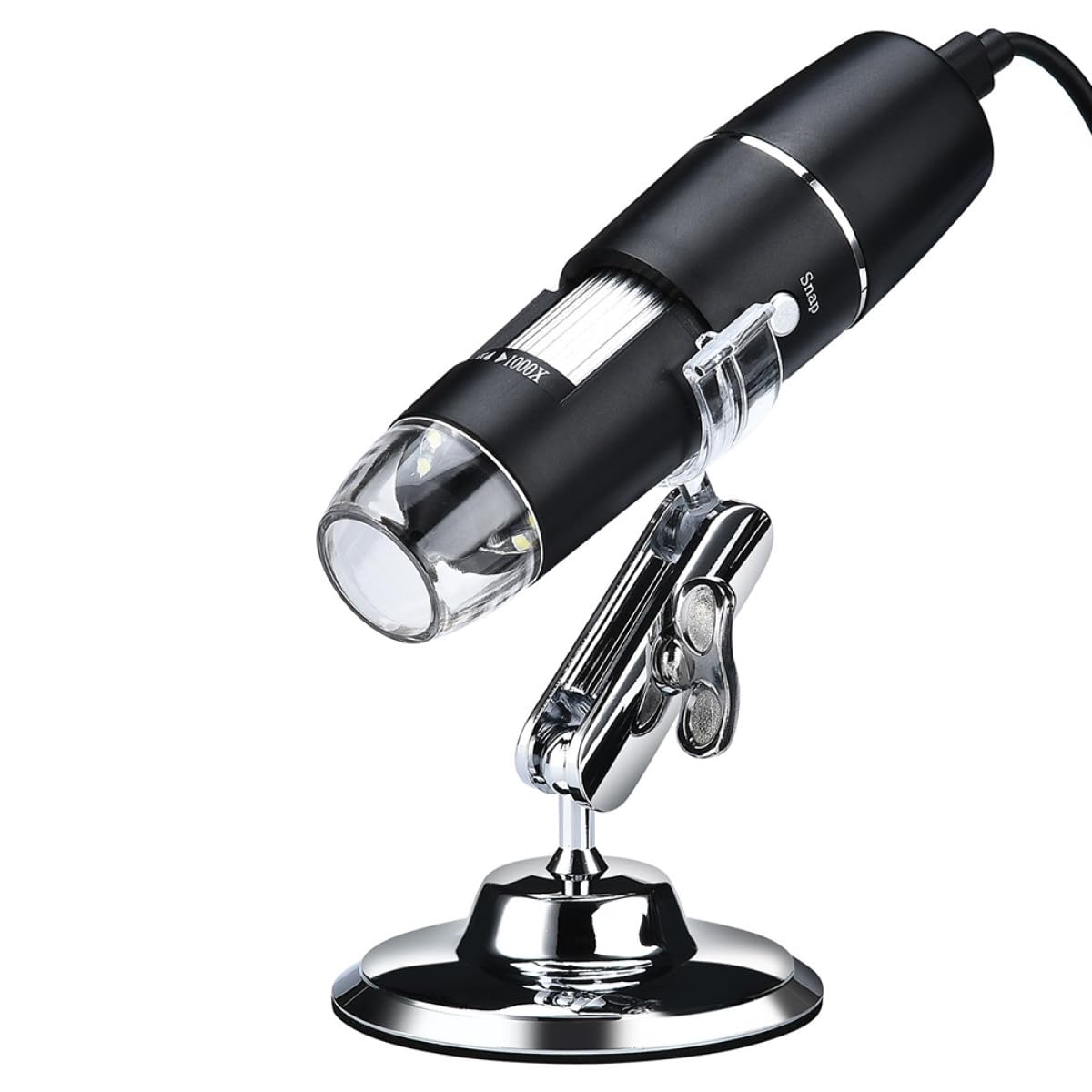 Microscopio digital de 1000 aumentos TOPBATHY USB y lupa con brazo negro 8