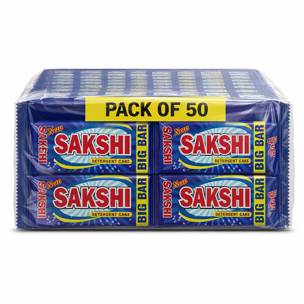 Sakshi Detergent Bar (150g X 30 Cakes) Super Saver Pack For Resellers, Hostels, Or Shared Accommodations