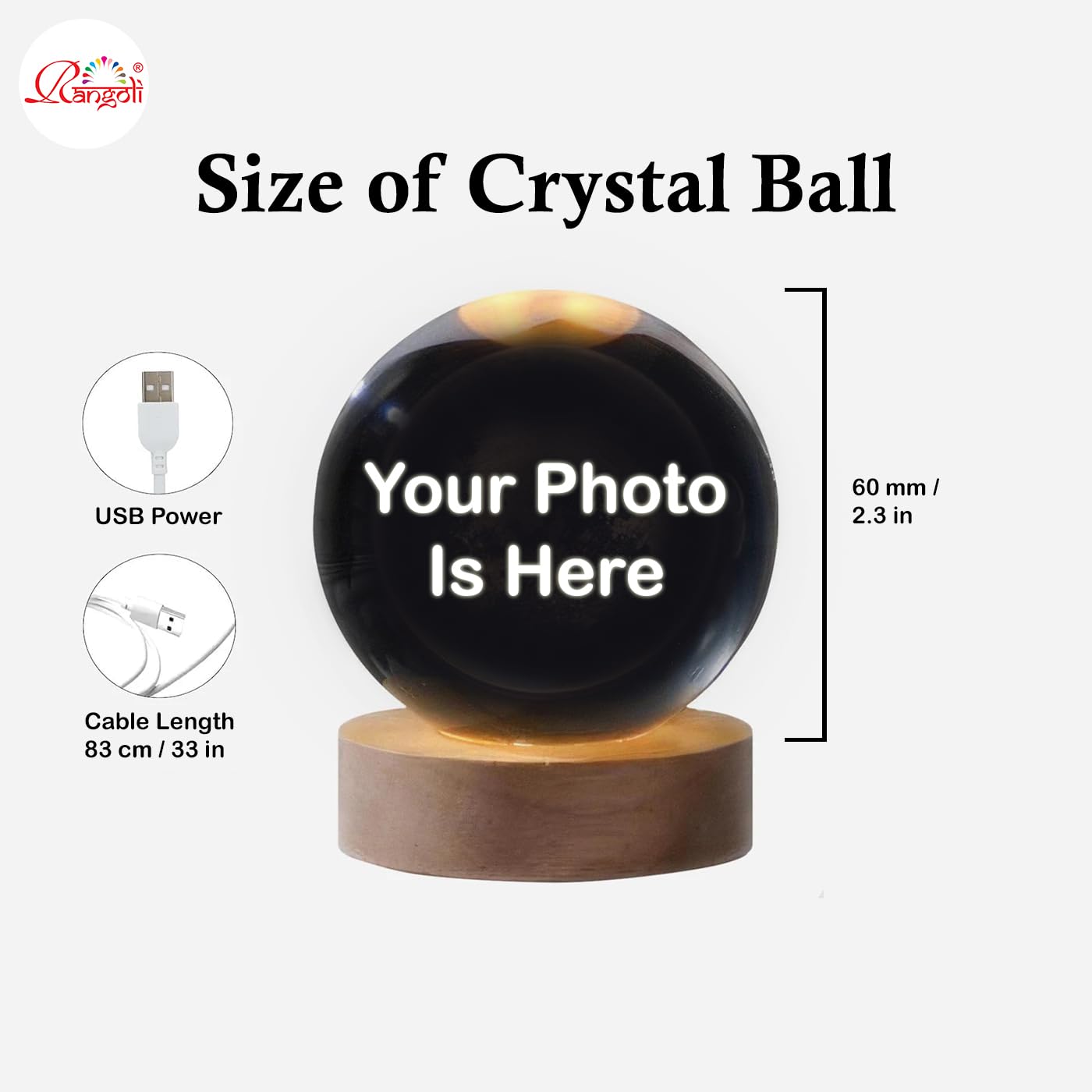 Personalized Crystal Ball with Photo - Unique Gift -6
