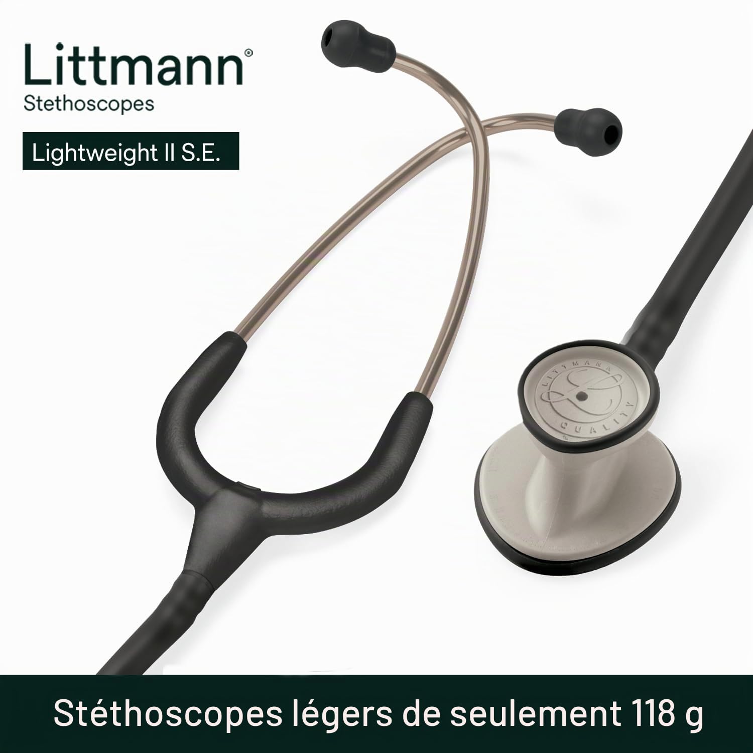 3M Littmann Stéthoscope Lightweight II S.E. tubulure noir, 71 cm
